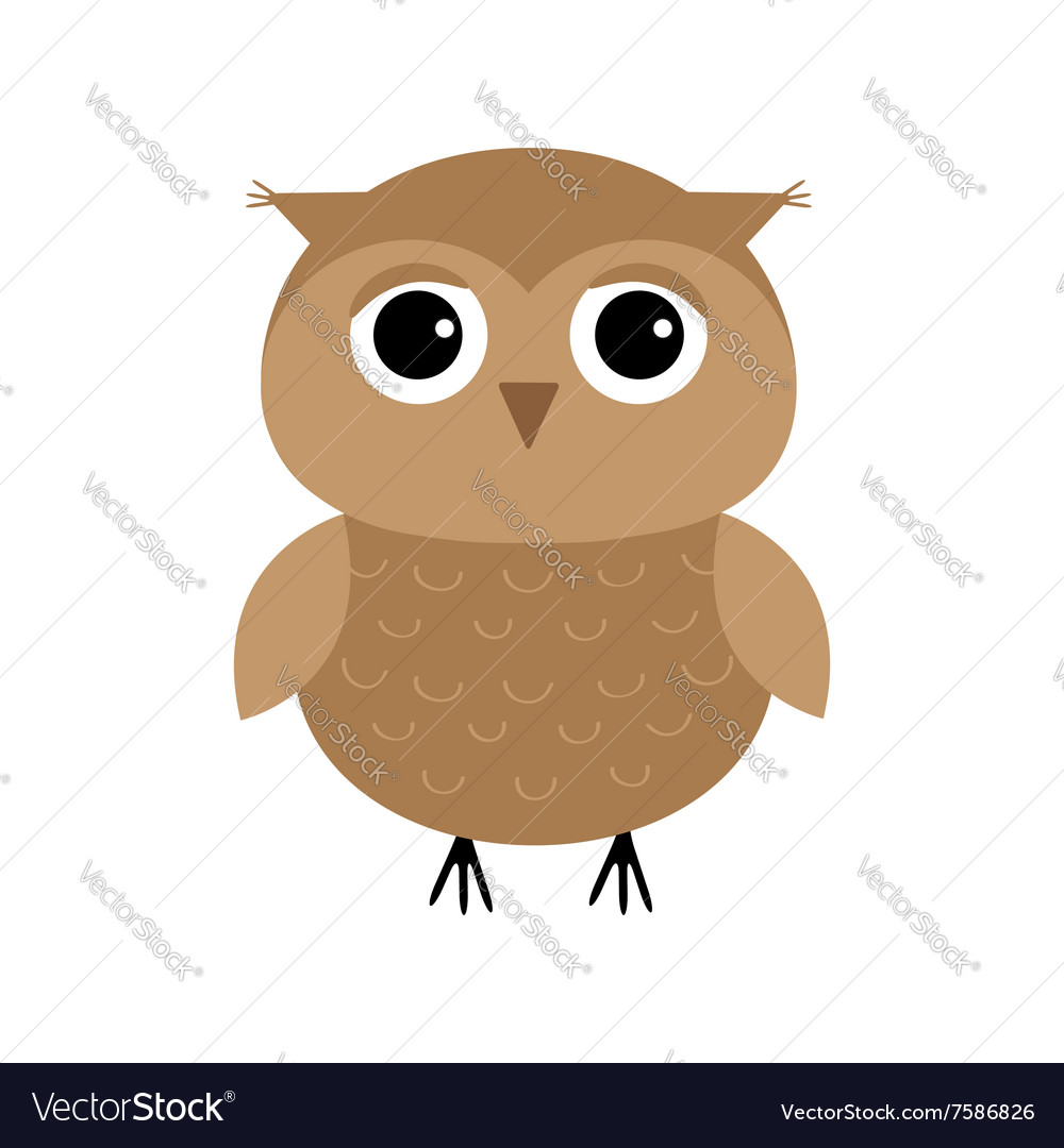 Adorable Flat Owl Character