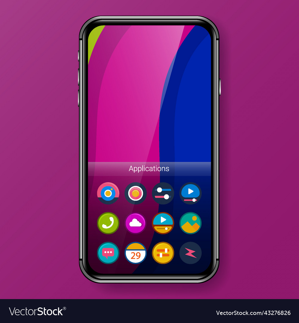 Apps user interface realistic smartphone home