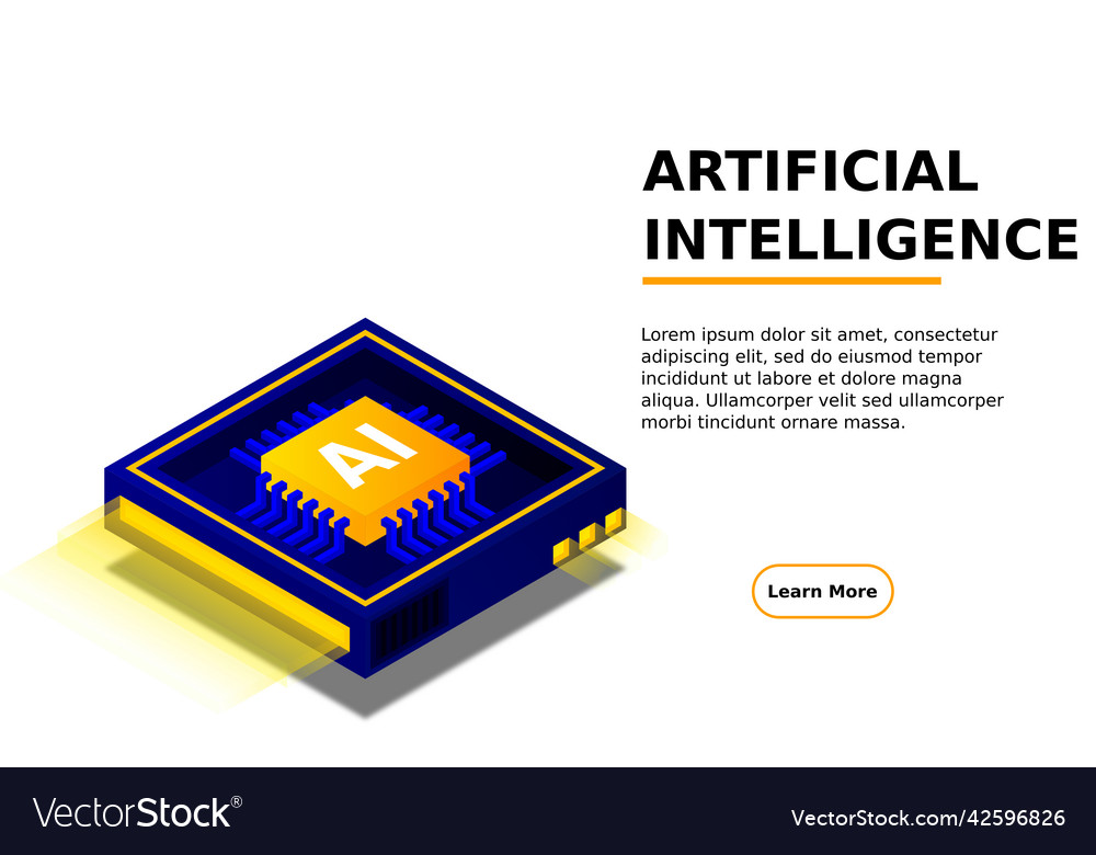 Artificial intelligence ai web banner isometric Vector Image