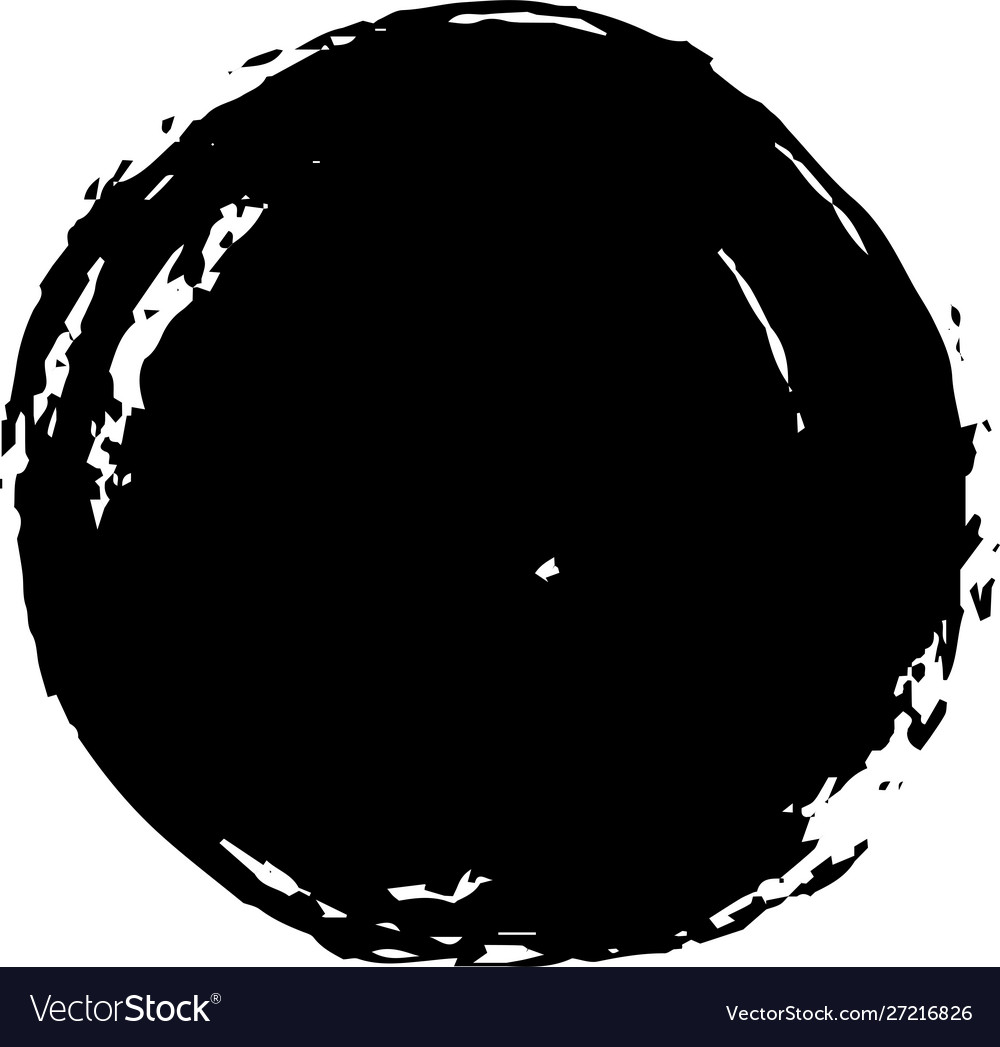 Black circle painted with a japanese brush Vector Image