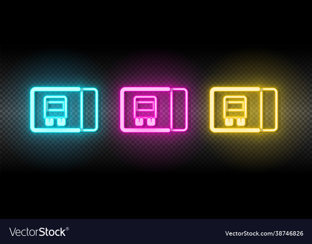 Card transport travel neon icon