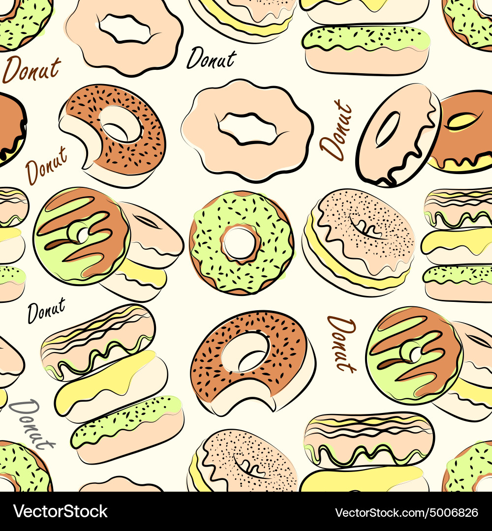 Donut seamless Royalty Free Vector Image - VectorStock