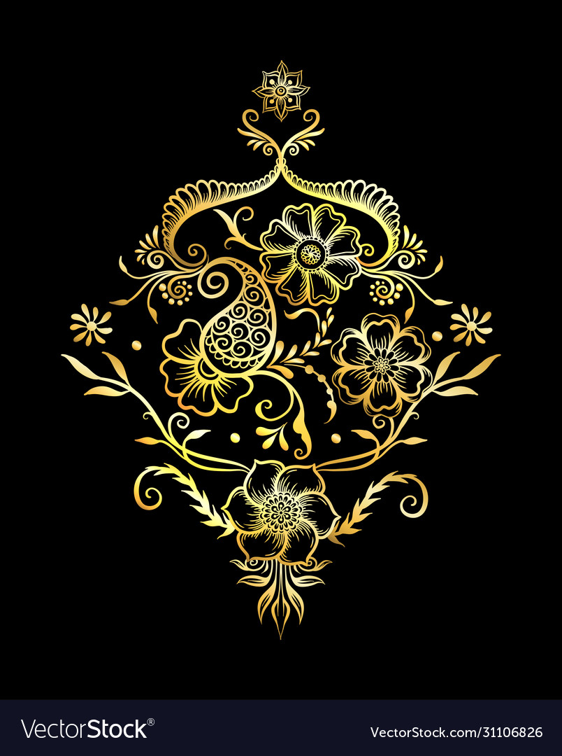 Eastern ethnic style compositions mehendi vector image Eastern ethnic style compositions mehendi