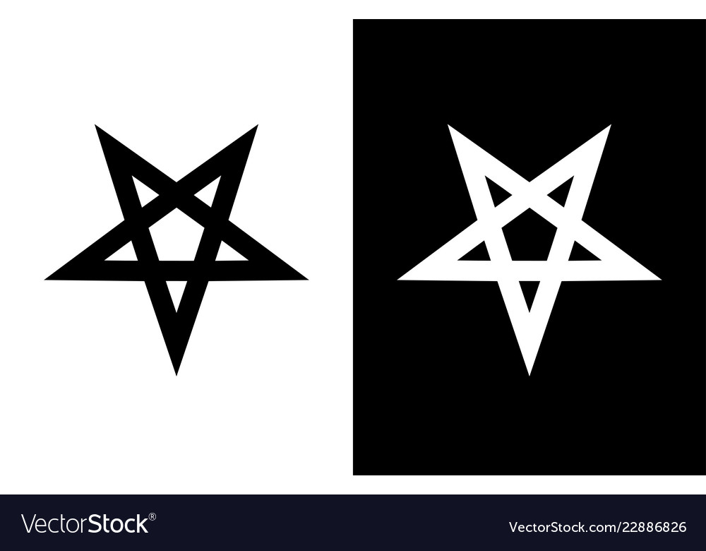 Emblem Of Satan Pentagram Star On White And Vector Image