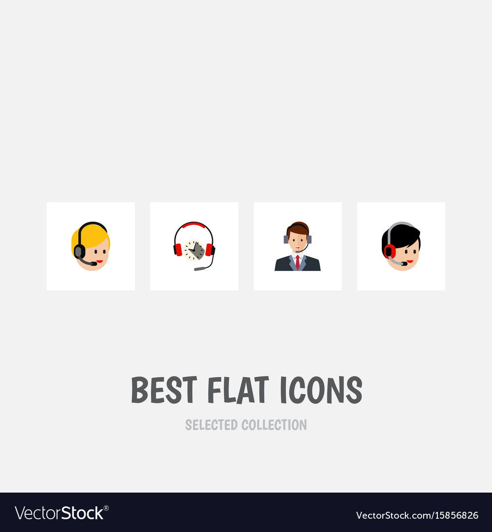 Flat icon center set of operator call