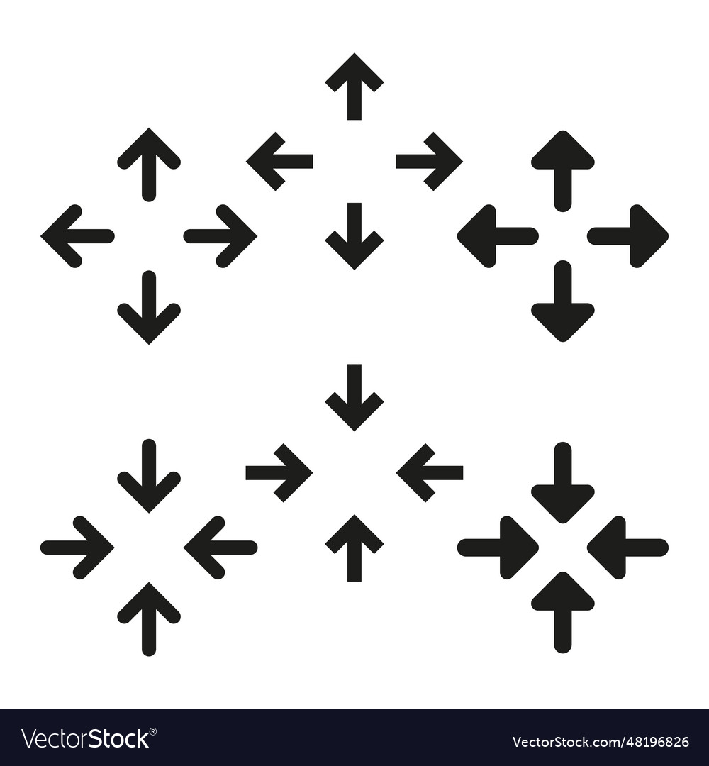 Full screen icon set exit vector image Full screen icon set exit
