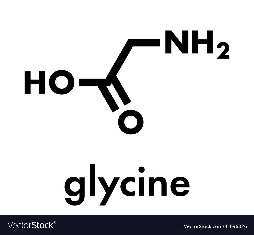 Glycine gly g amino acid molecule skeletal formula