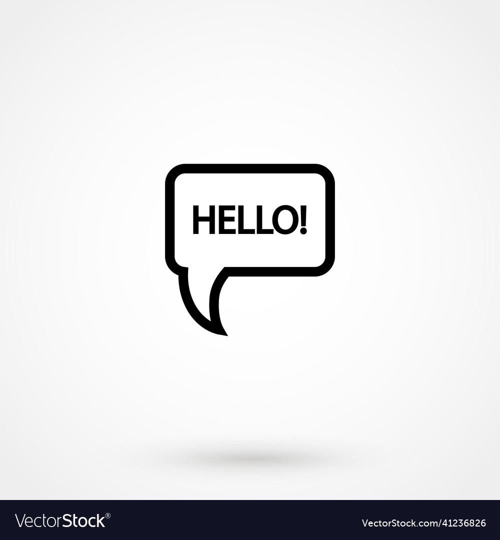 Hello quote message bubble calligraphic simple vector image Hello quote message bubble calligraphic simple