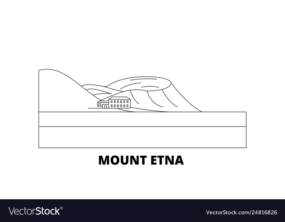 Italy mount etna line travel skyline set