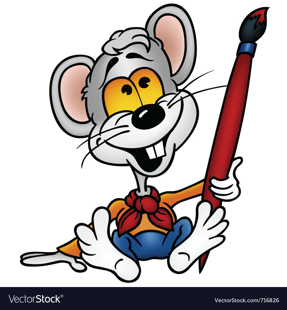 Mouse painter Royalty Free Vector Image VectorStock