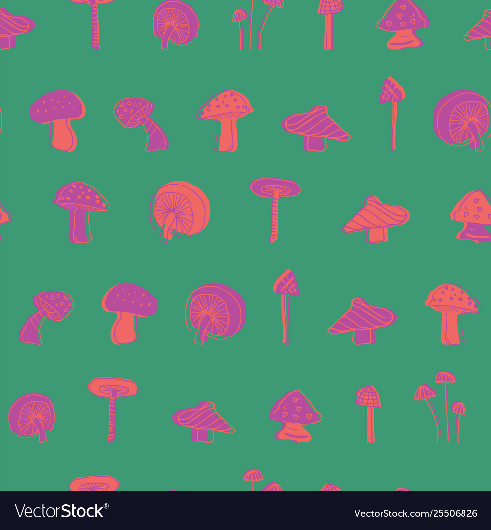 Mushroom seamless pattern design