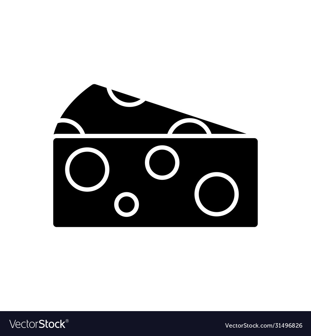 Piece cheese icon silhouette style