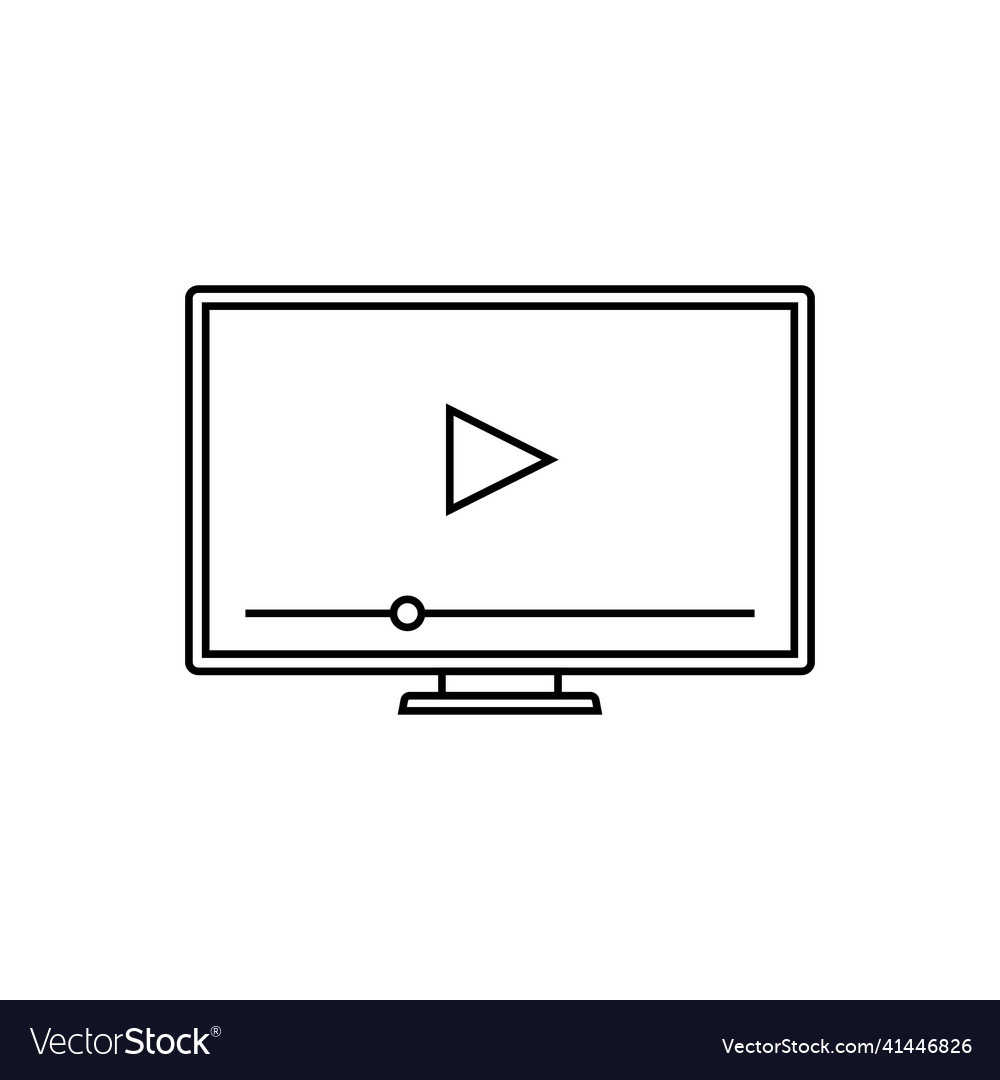 Play video icon computer with button vector image Play video icon computer with button