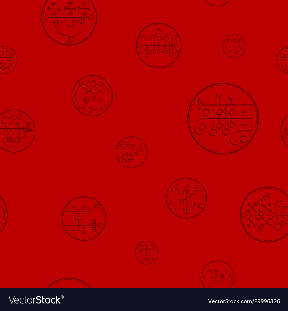 Seamless pattern with symbols demons
