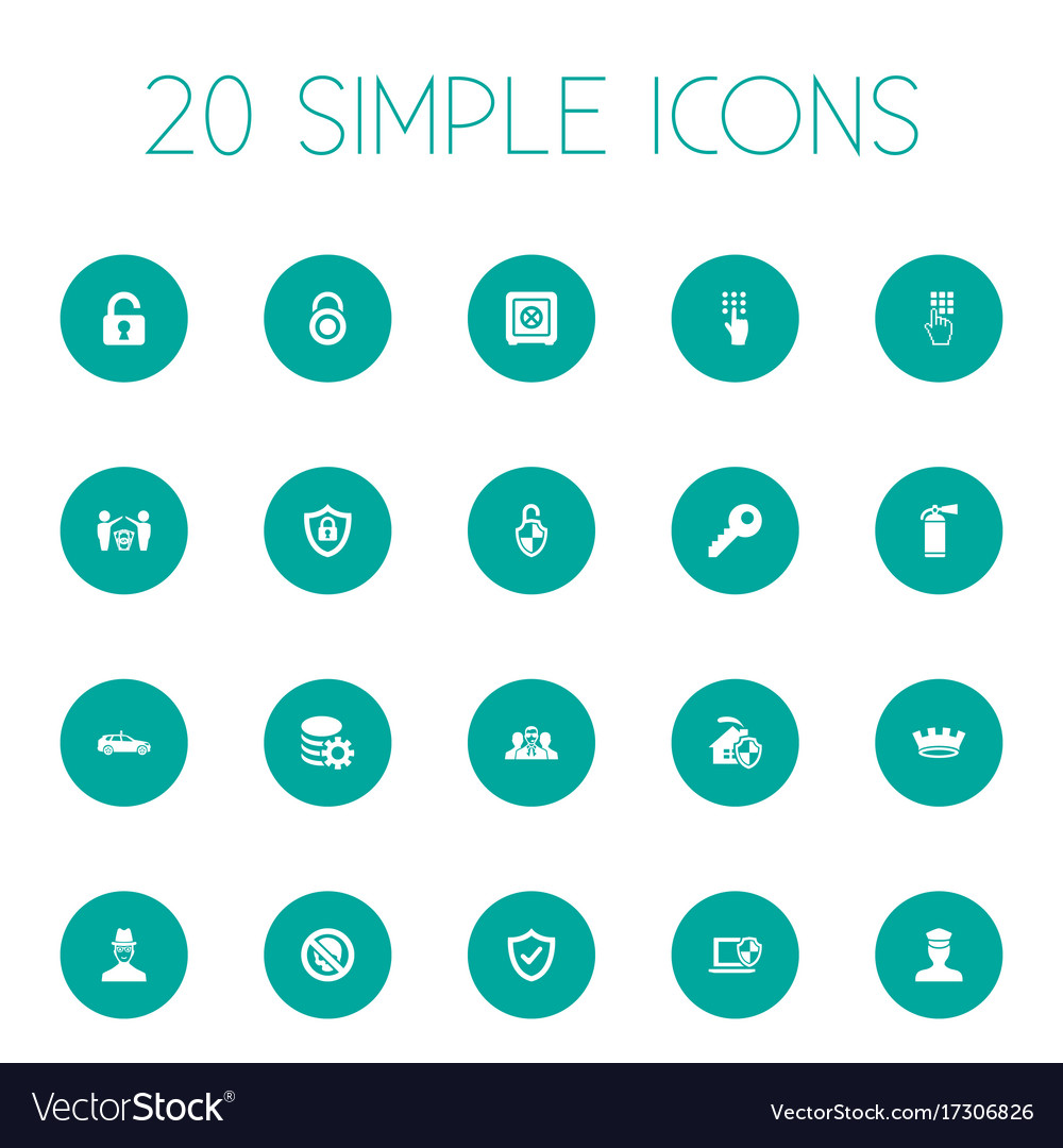 Set of simple security icons
