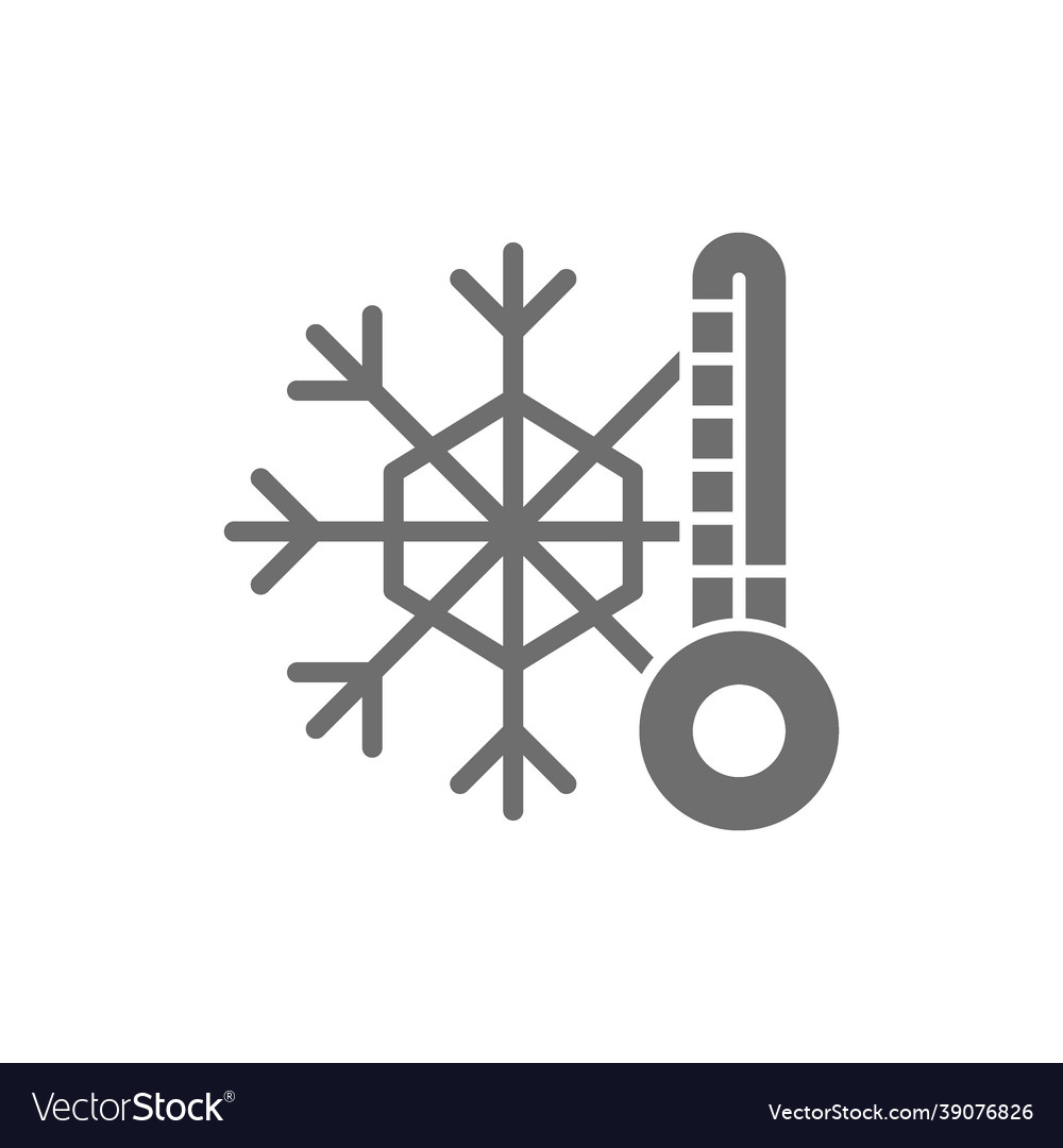 Snowflake with a thermometer low temperature