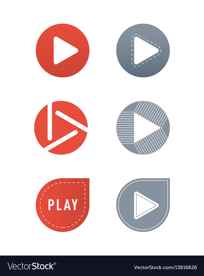 Ui interface button play media internet isolated vector image Ui interface button play media internet isolated