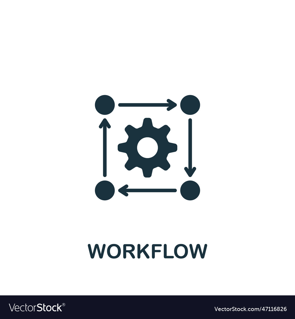 Workflow icon monochrome simple sign from data vector image Workflow icon monochrome simple sign from data