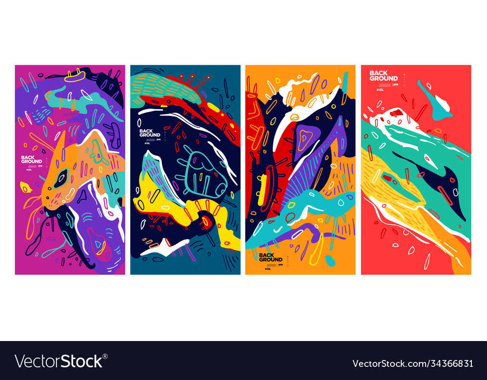 Abstract flat geometric and curve colorful vector image Abstract flat geometric and curve colorful