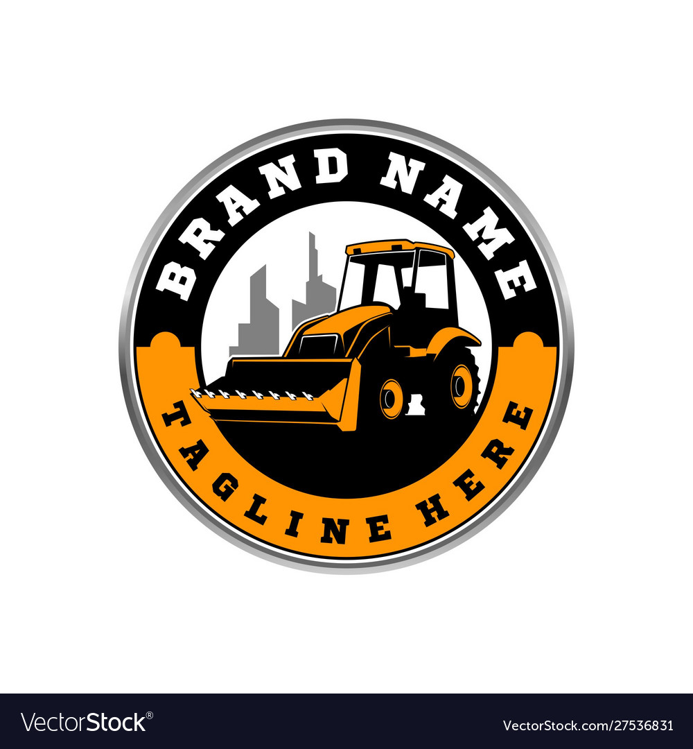 Bulldozer logo template Royalty Free Vector Image