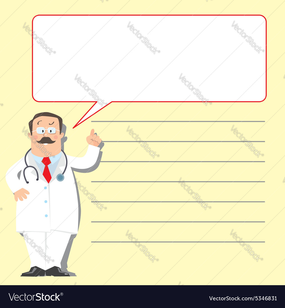 Design template with funny doctor