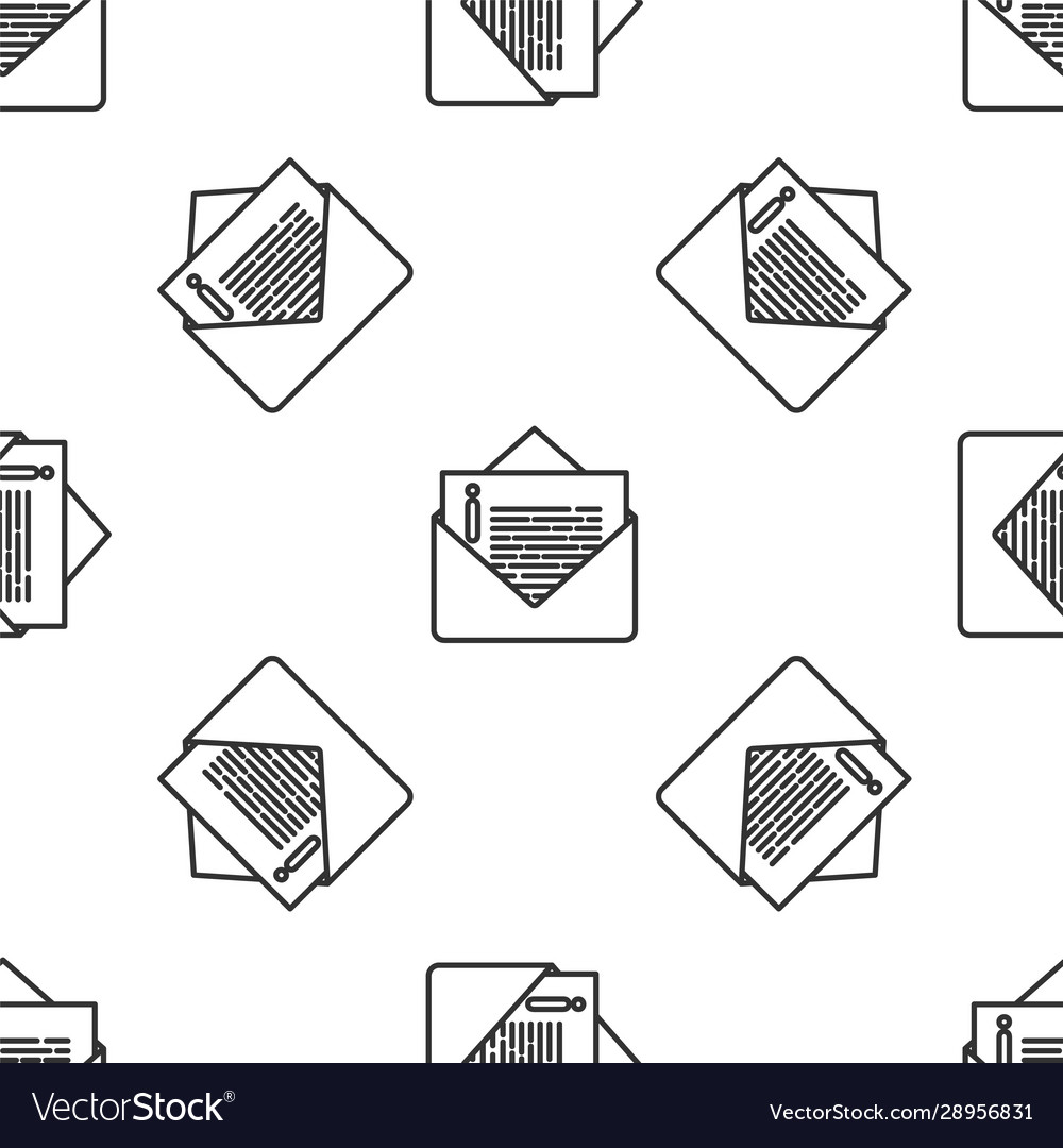 Grey line envelope icon isolated seamless pattern Vector Image Grey line envelope icon isolated seamless pattern