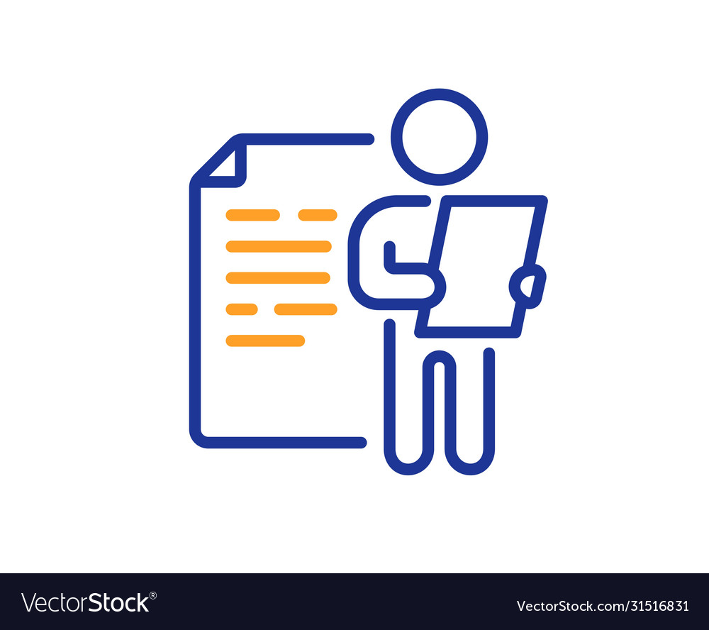 Job interview document line icon cv file page vector image Job interview document line icon cv file page