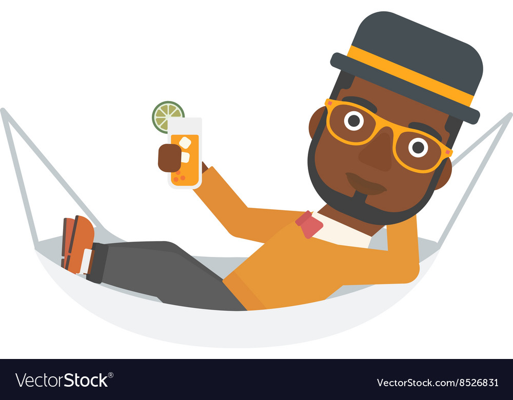 Man lying in a hammock