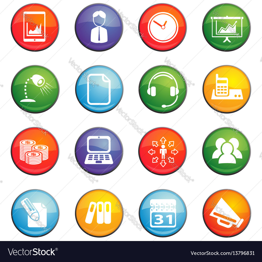 Office icon set Royalty Free Vector Image - VectorStock