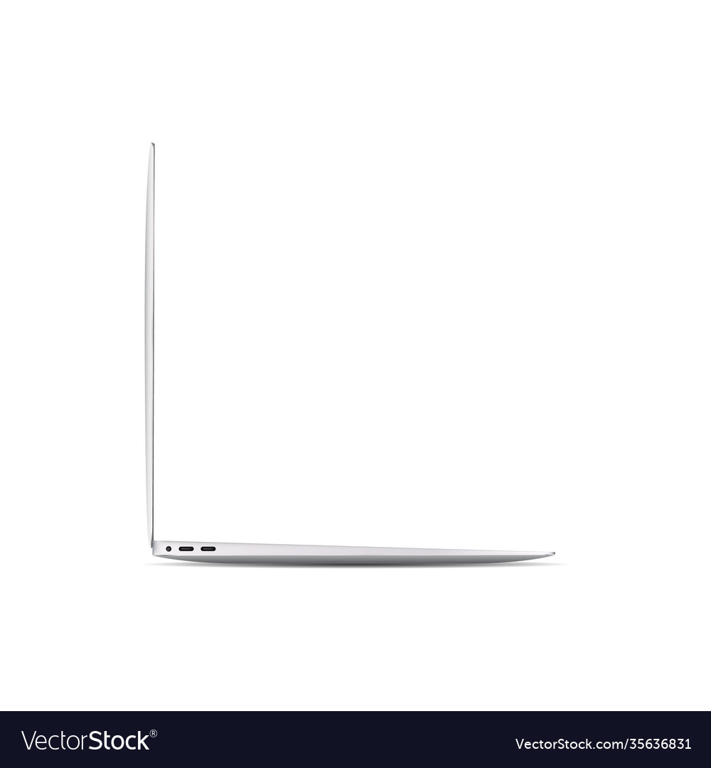 Portable computer thin opened laptop isolated vector image Portable computer thin opened laptop isolated