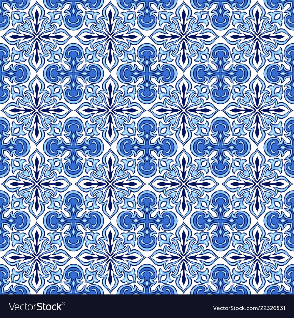 Portuguese azulejo ceramic tile pattern