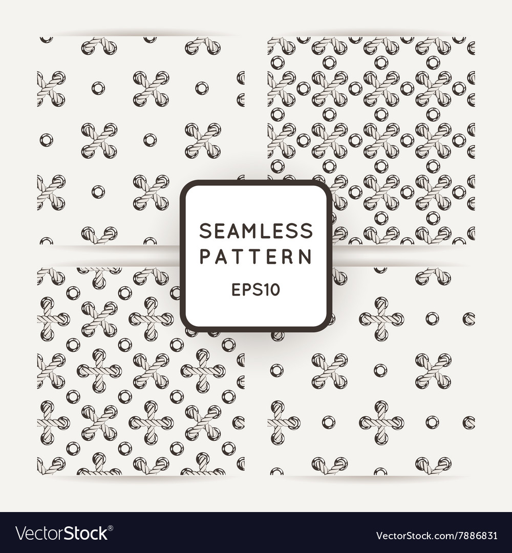 Set of seamless patterns with crossed