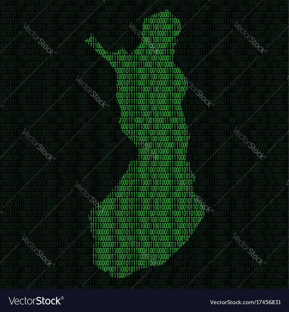Silhouette of finland from binary digits