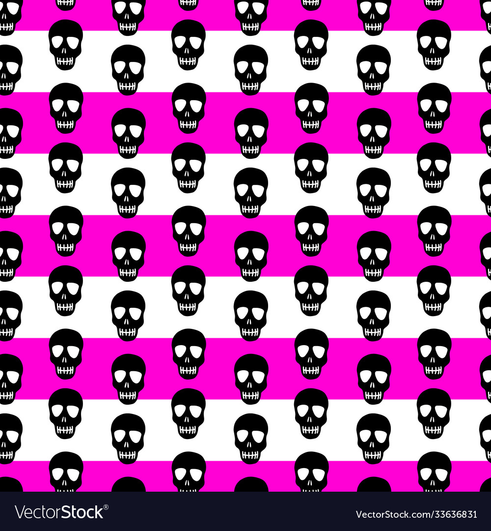 Skull pattern on a striped background vector image Skull pattern on a striped background