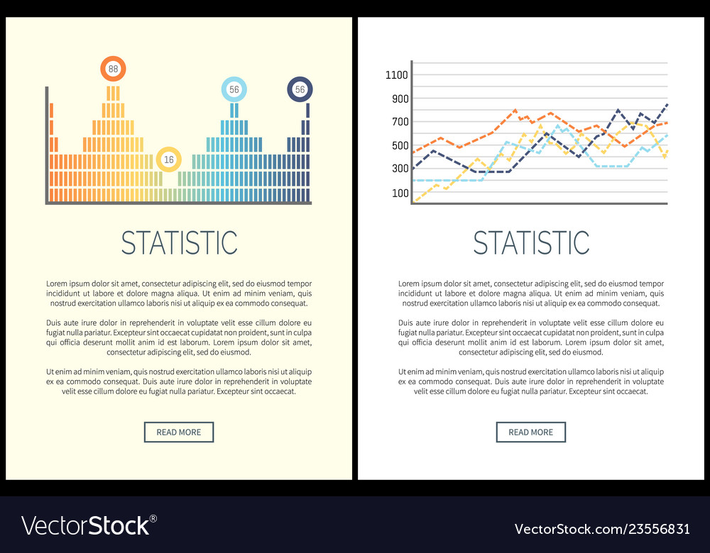 Statistic and analysis visualization of results vector image Statistic and analysis visualization of results