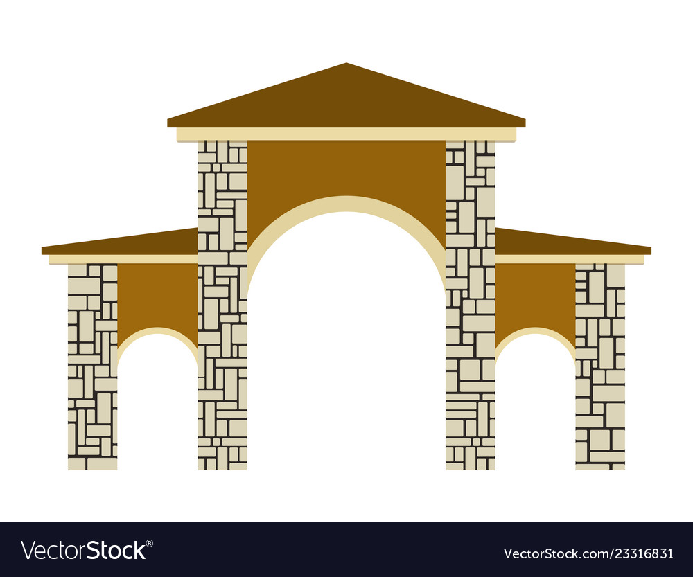 Stone columns of a gate vector image Stone columns of a gate