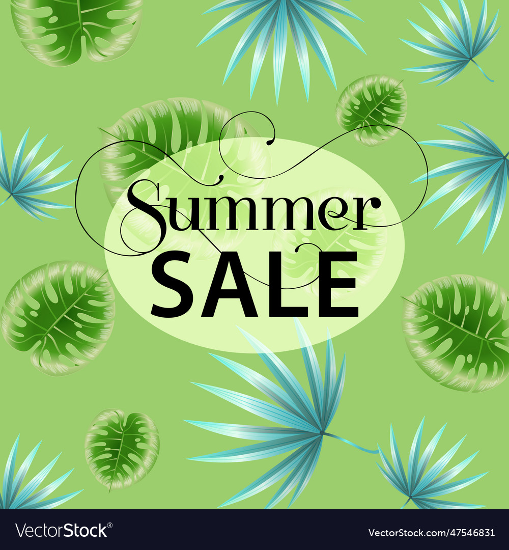 Summer sale green promo poster design