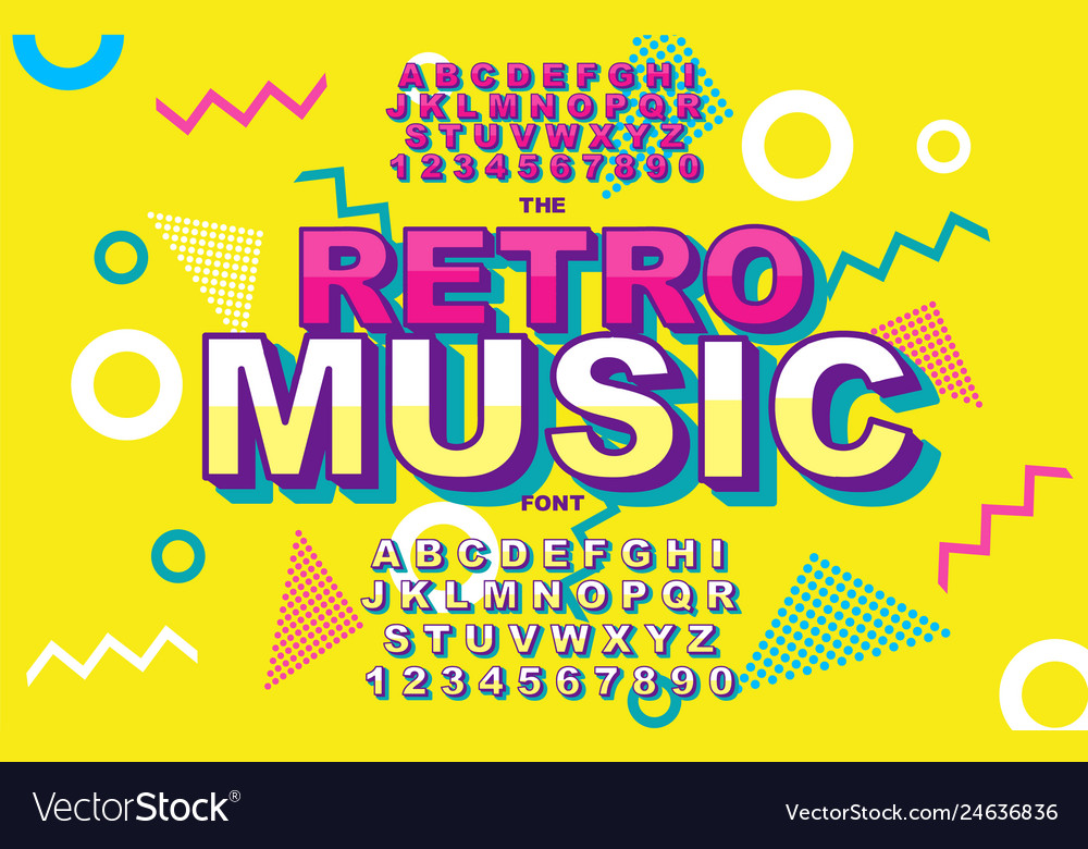 80s Retro Font - Neon Style