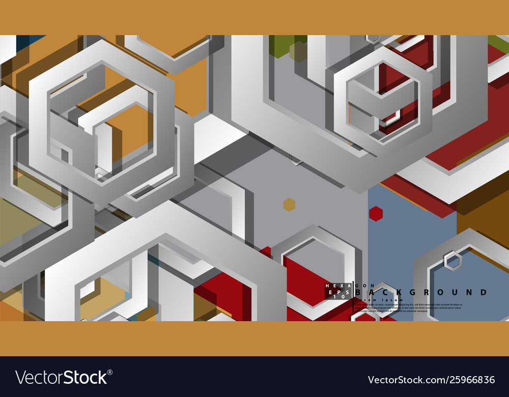 Abstract geometric background with hexagon middle