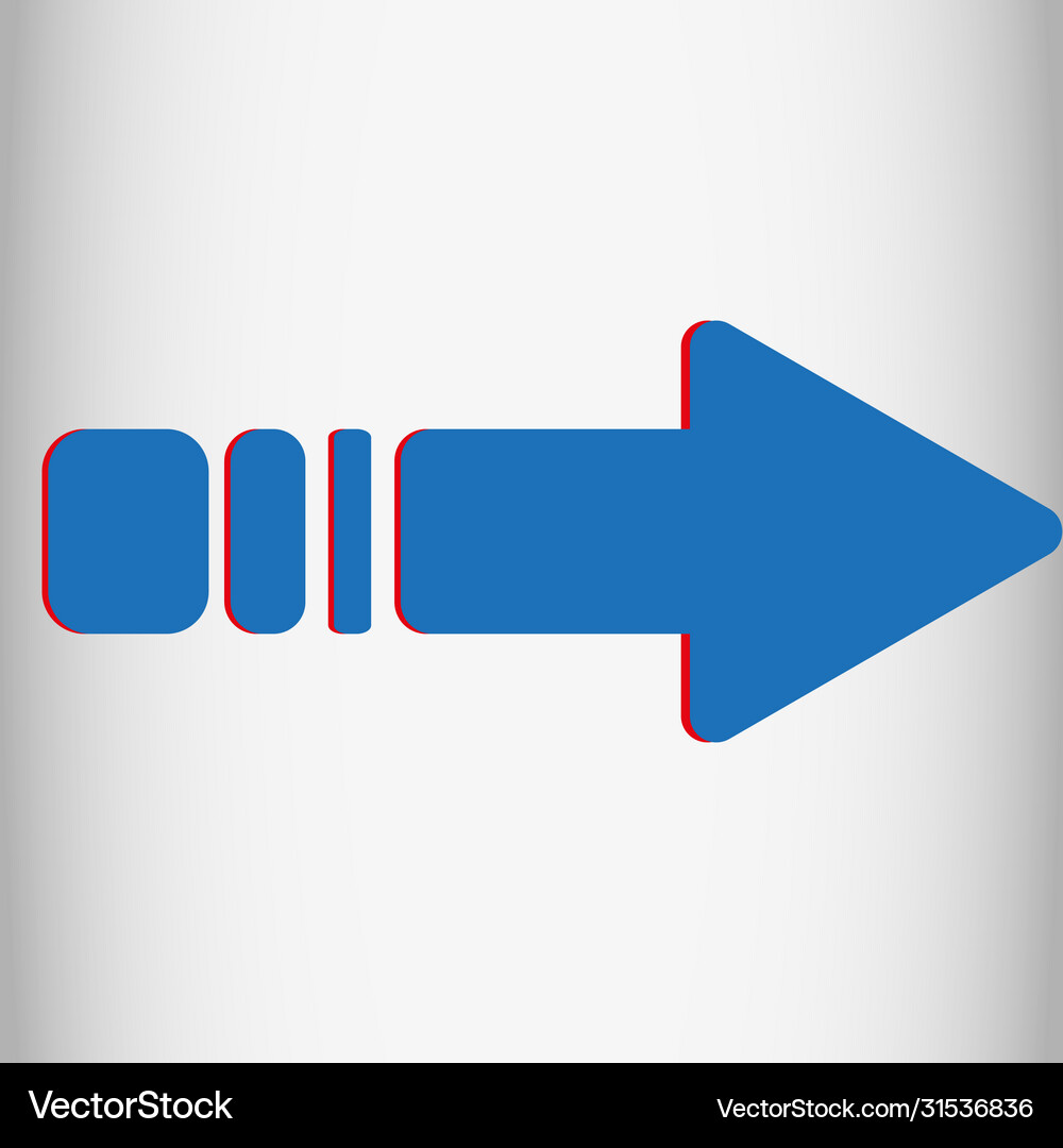 Blue arrow 3d previous sign isolated on white Vector Image