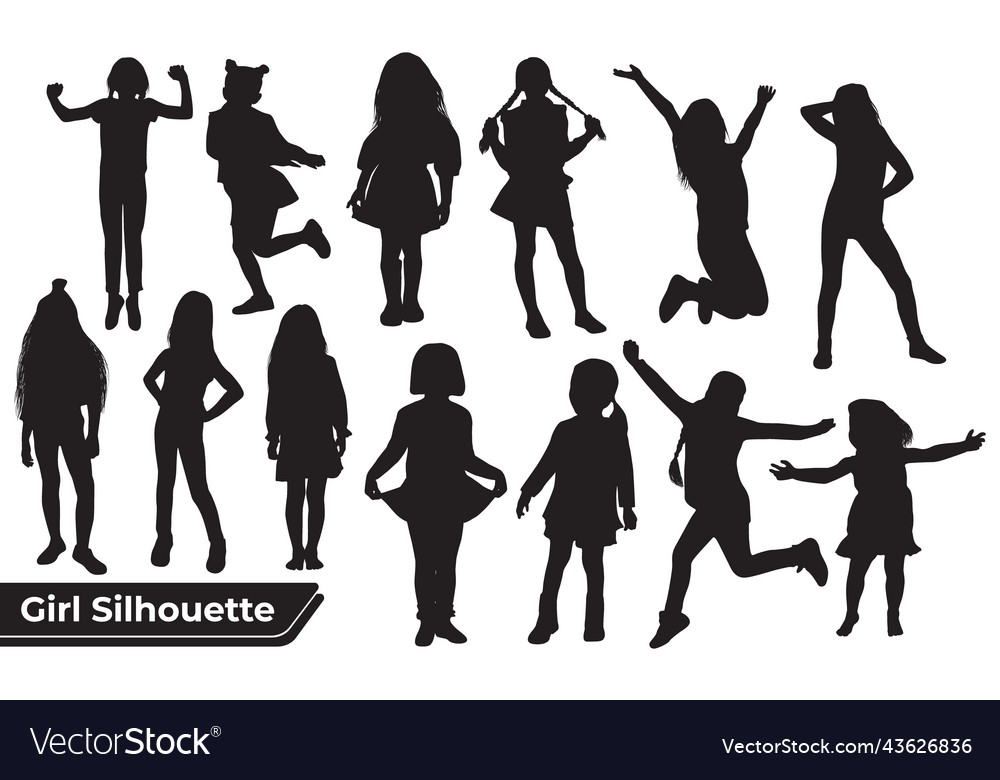 Collection of Young Girl Silhouettes