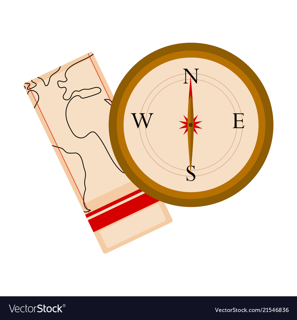 Compass with a map icon