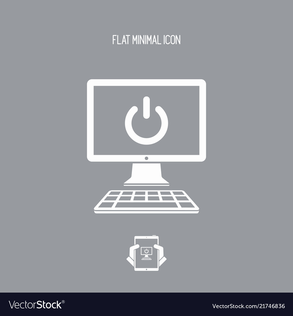 Computer power switch icon vector image Computer power switch icon