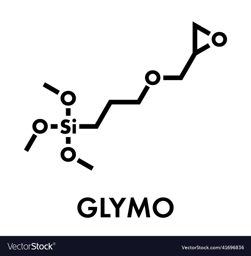 Glymo or gptms organosilane molecule skeletal Vector Image