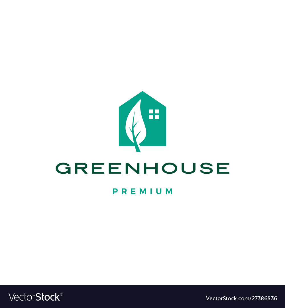 Green house leaf roof logo icon