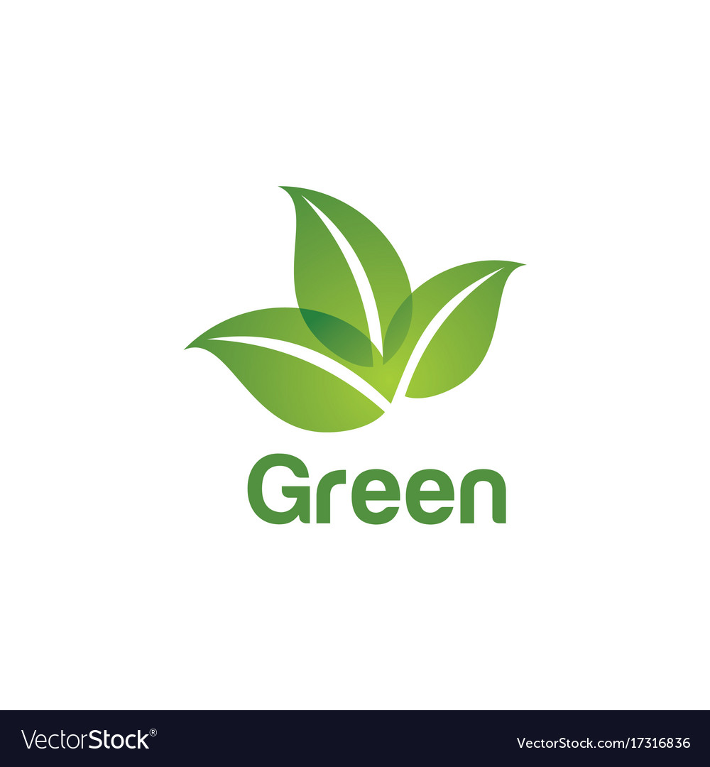 Green leaf organic nature logo