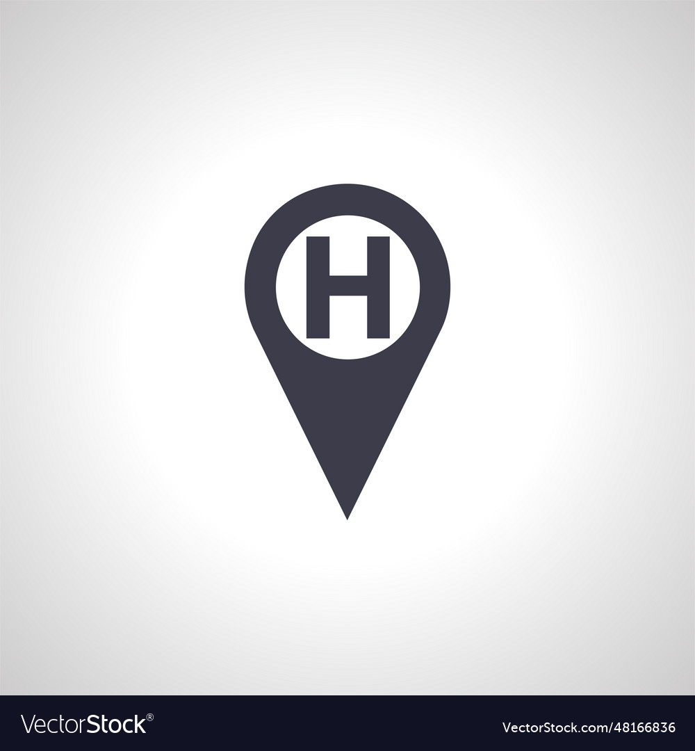 Hostel in map pointer isolated icon vector image Hostel in map pointer isolated icon