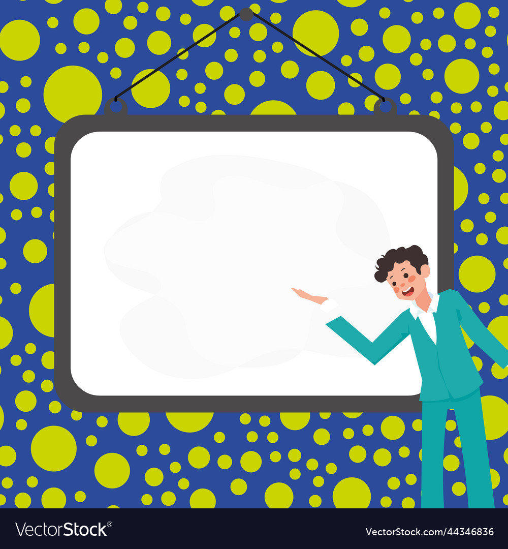 Instructor drawing pointing stick on empty vector image Instructor drawing pointing stick on empty