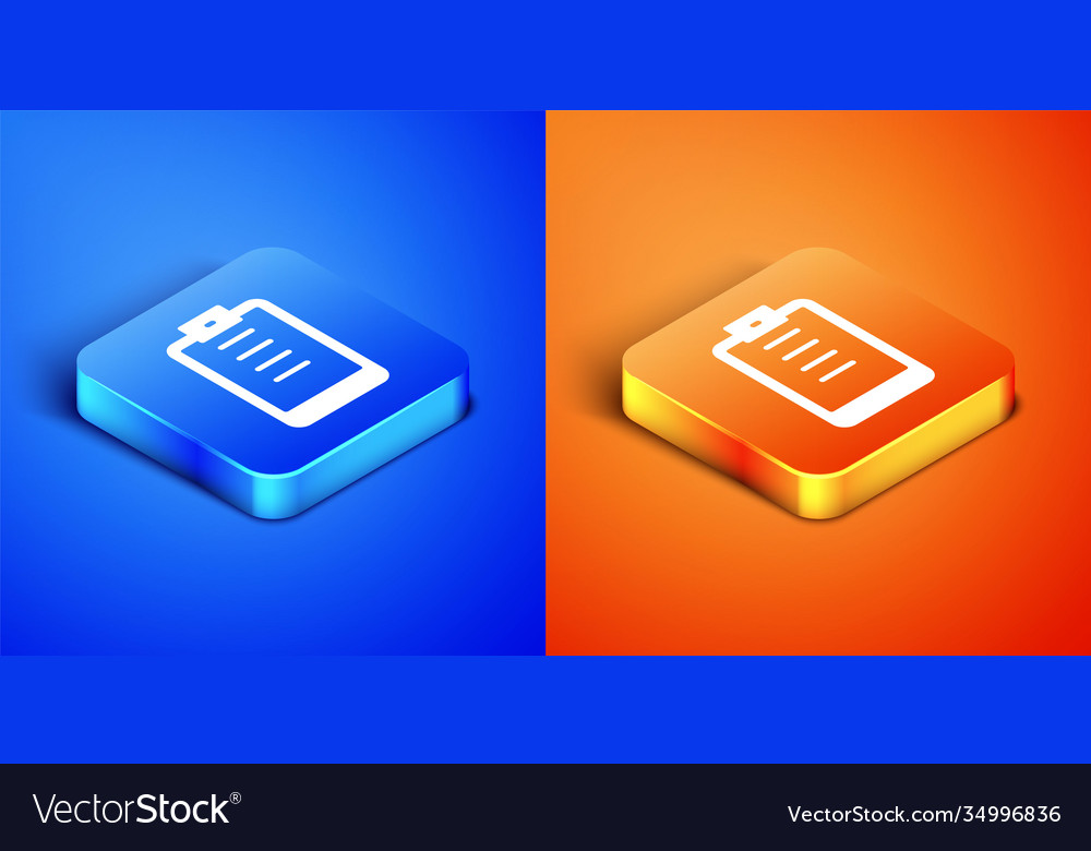 Isometric clipboard with checklist icon isolated vector image Isometric clipboard with checklist icon isolated