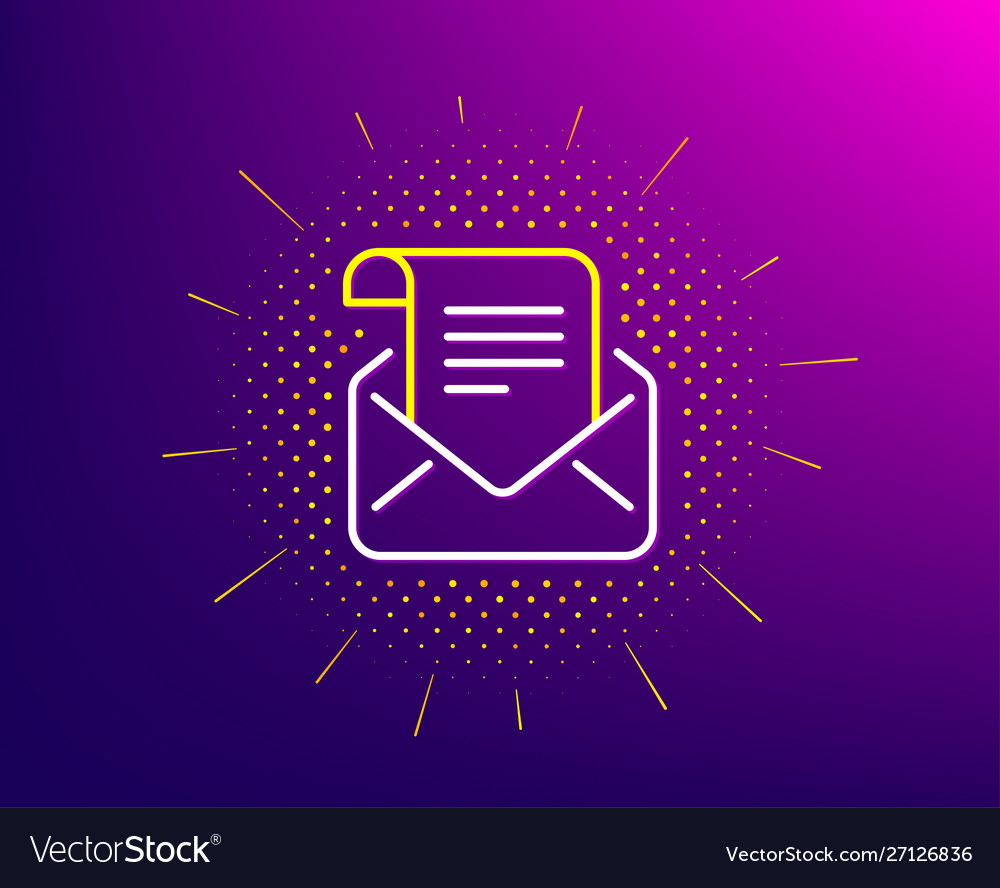Mail newsletter line icon read message Vector Image Mail newsletter line icon read message